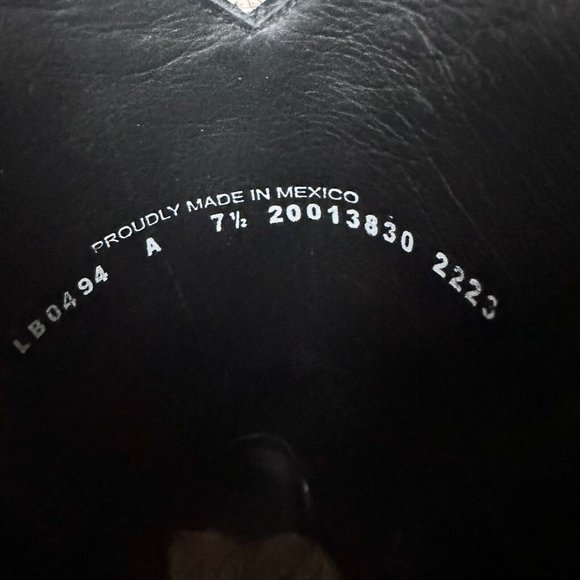 Lane Off The Record Cowgirl Western Boots Black 7.5 Cowboy Snip Toe Rodeo Midi - Picture 10 of 13